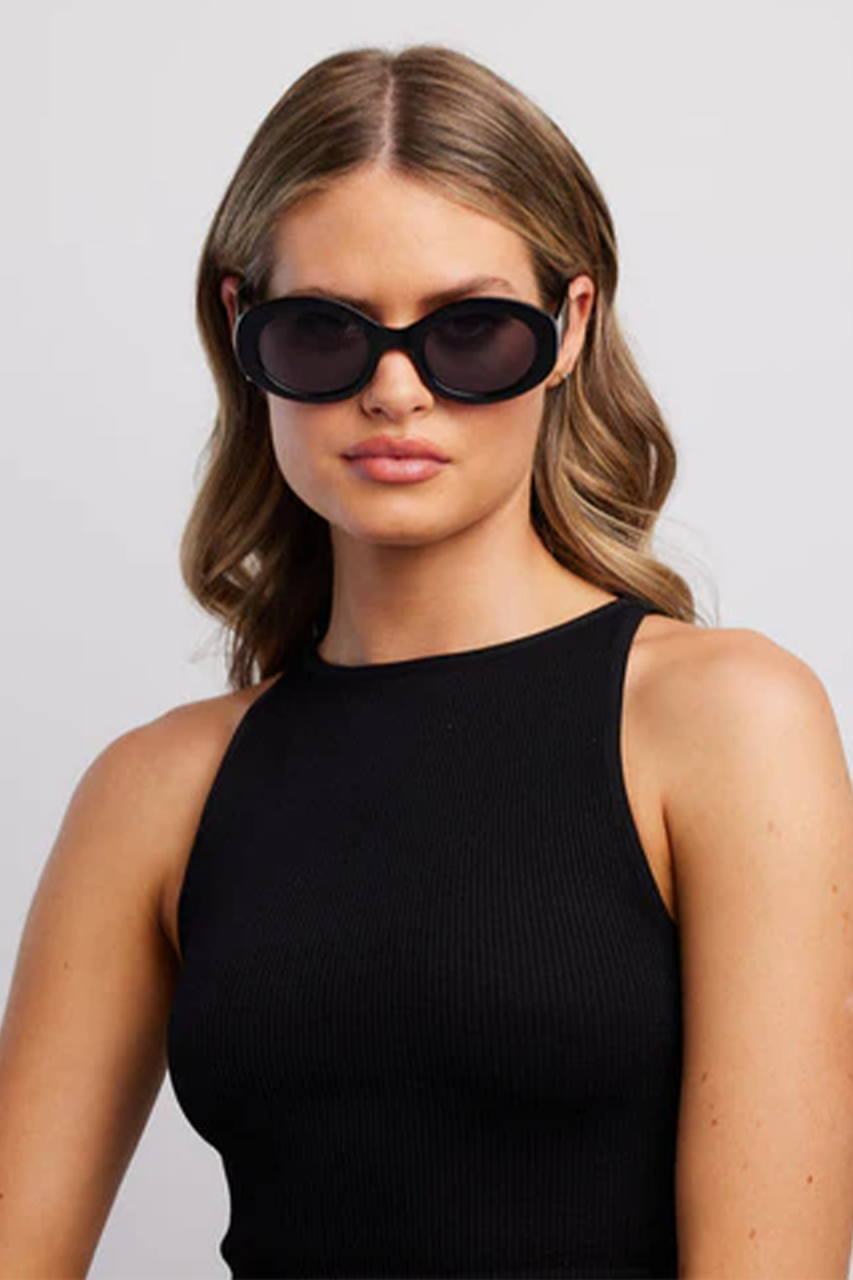 Black Oversized Round Sunglasses