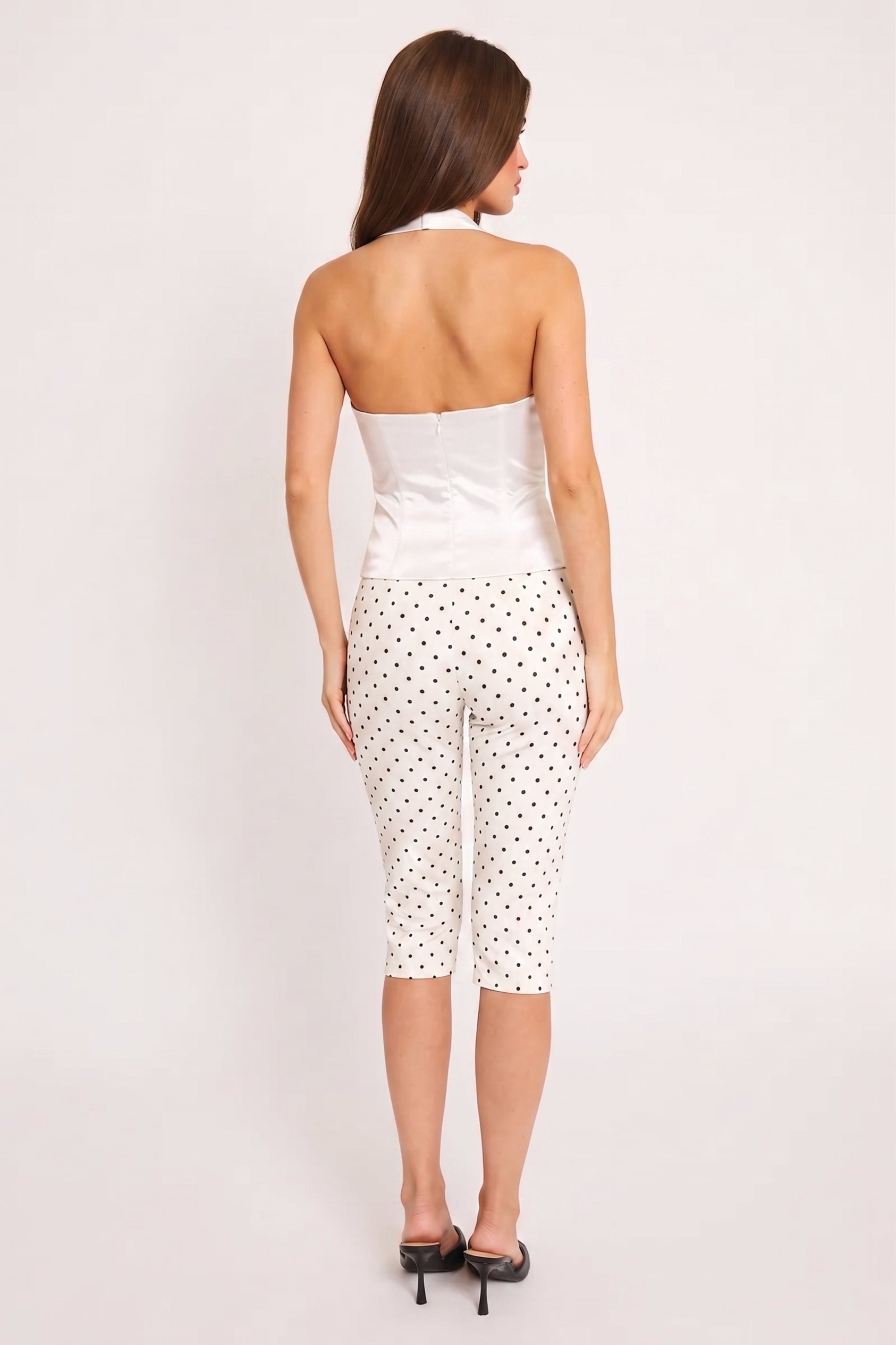 White Halter Corset Top