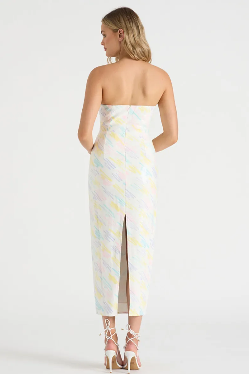 RUNAWAY THE LABEL THE SQUIGGLE PRINT MIDI DRESS