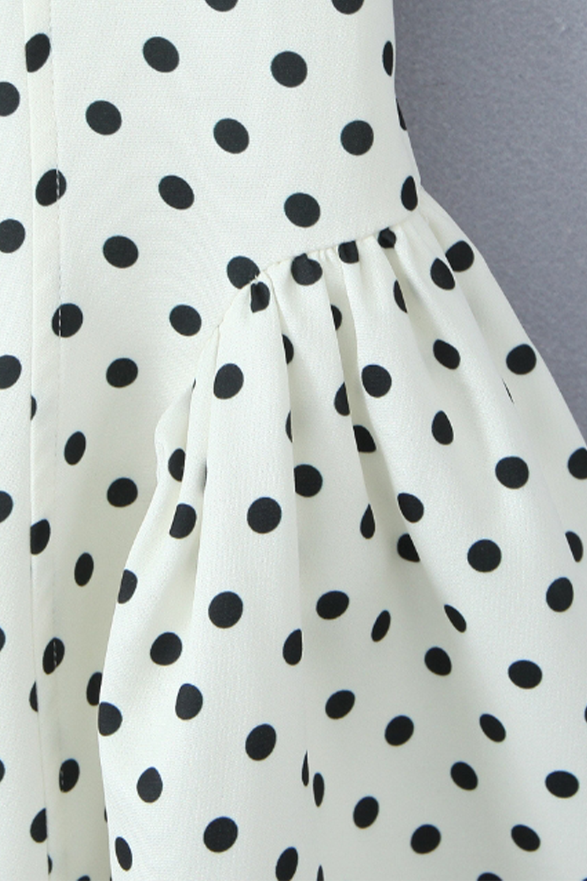 White Polka Skater Mini Dress