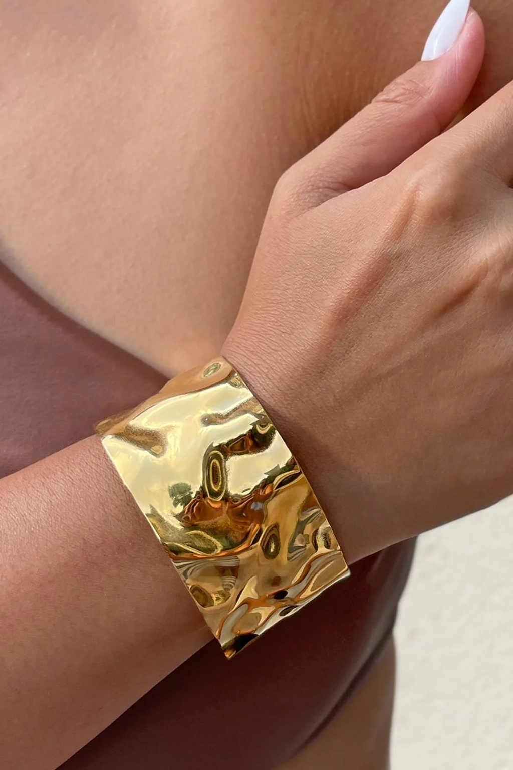 18K Gold Plated Textured Cuff