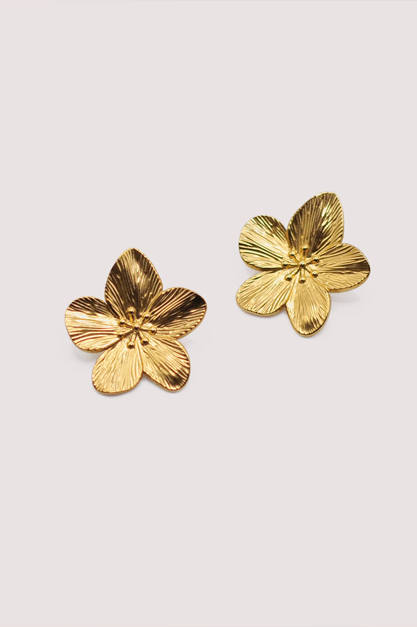 14K Gold Plated Flower Earrings - SMALL