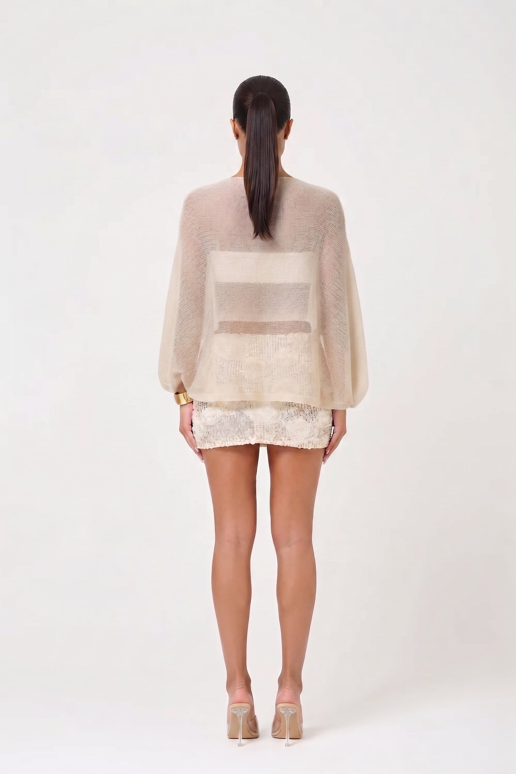 Cream Cape Top