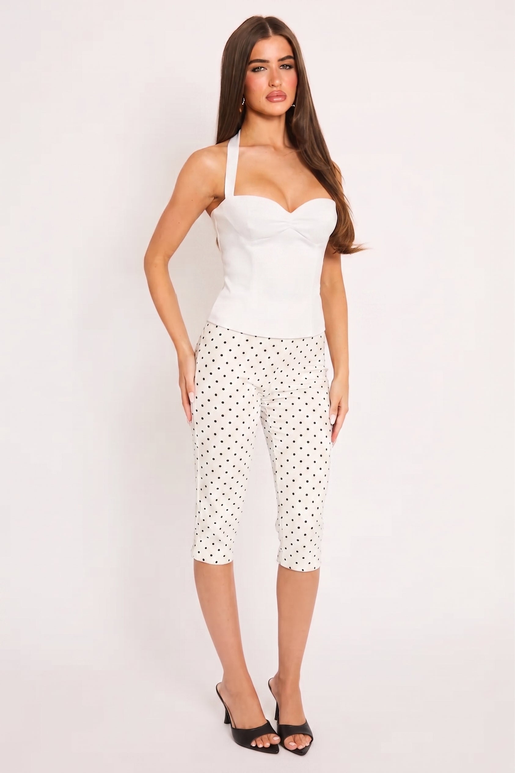White Halter Corset Top