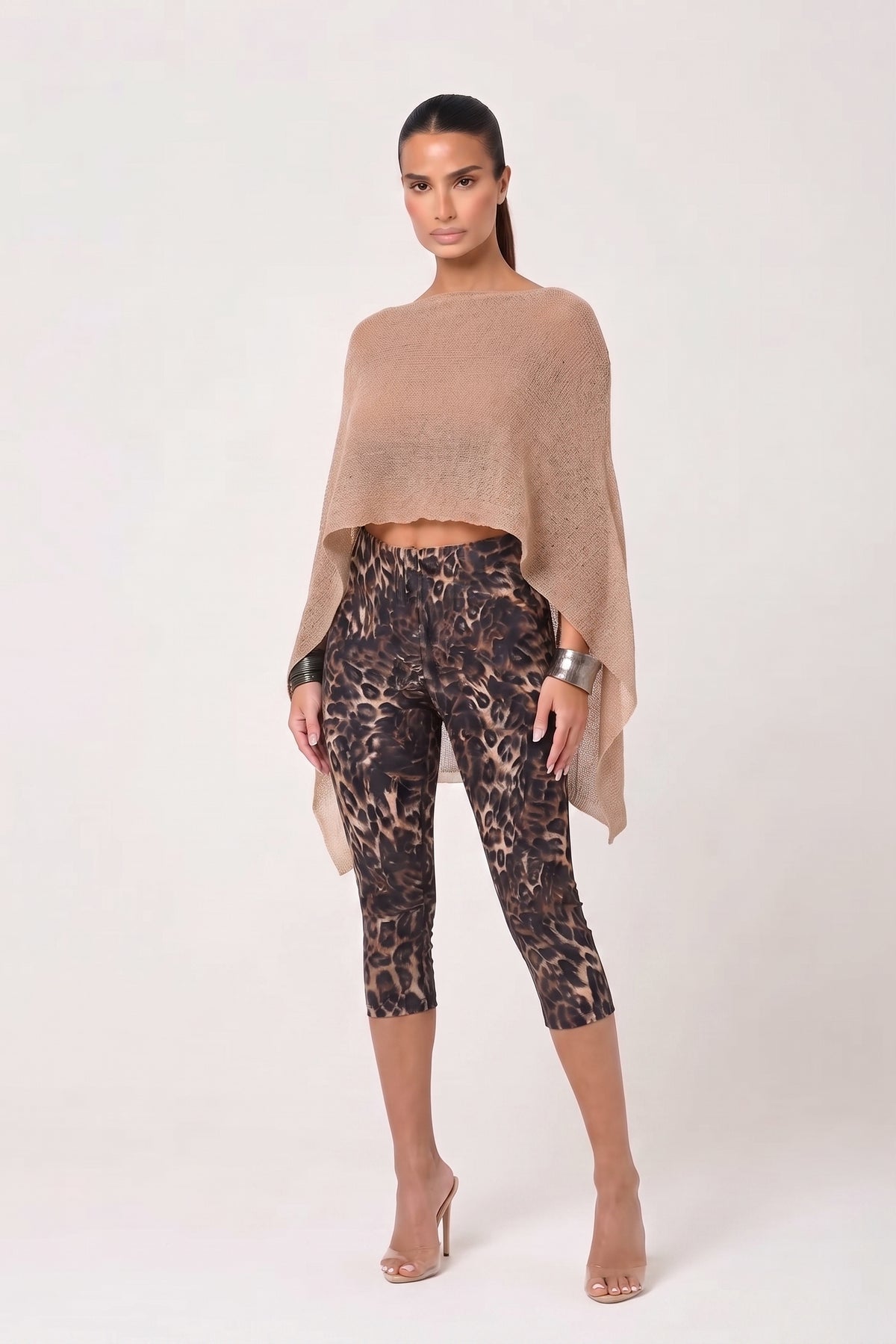 Camel Brown Cape Top