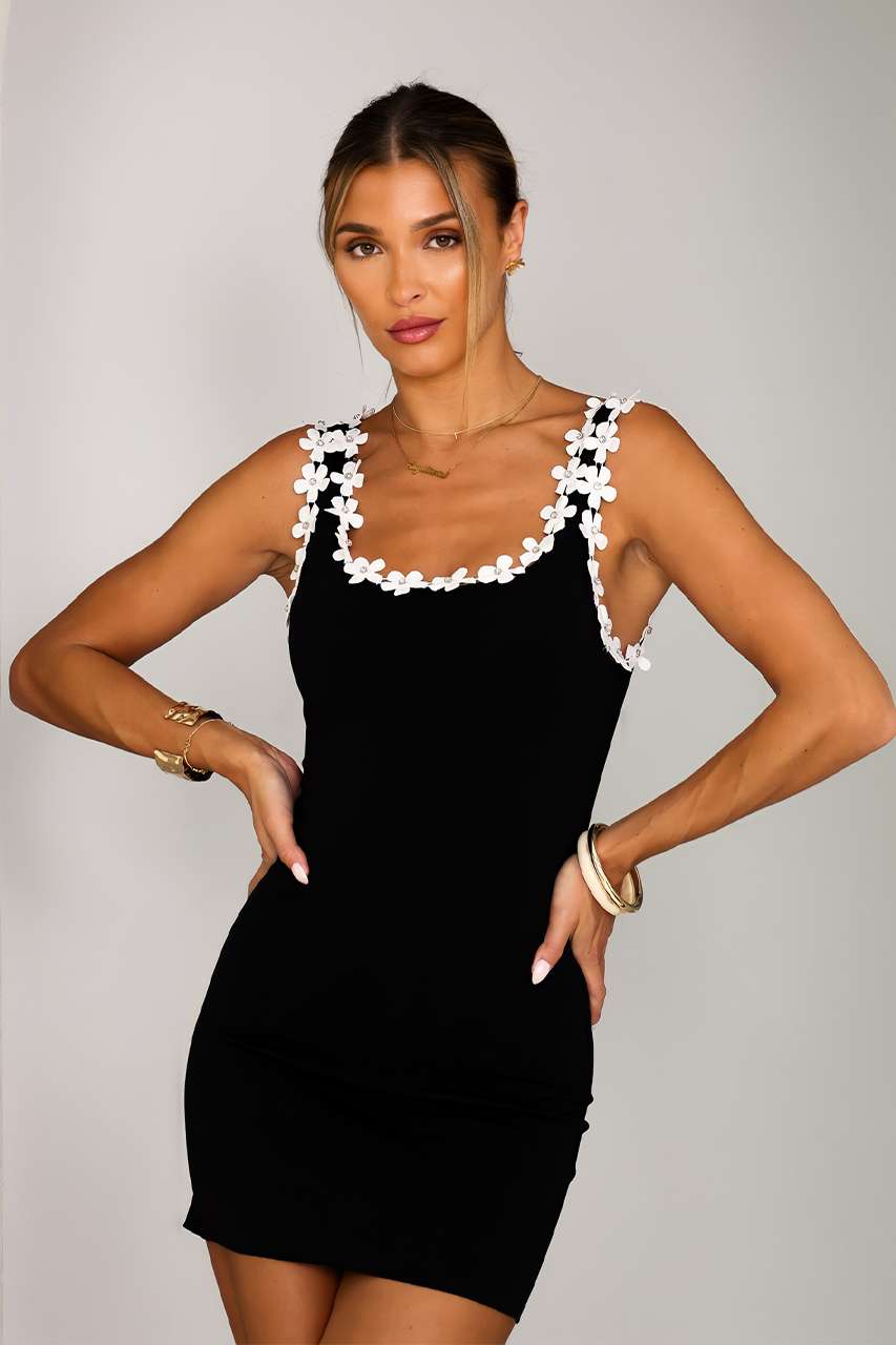 Black Knit Bodycon Mini Dress
