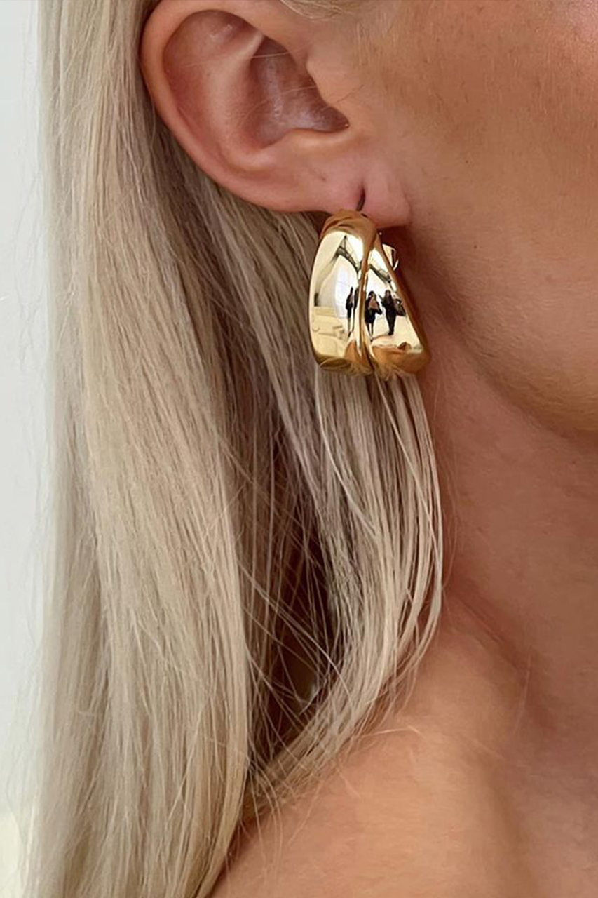 14K gold Plated Double Hoop Earrings