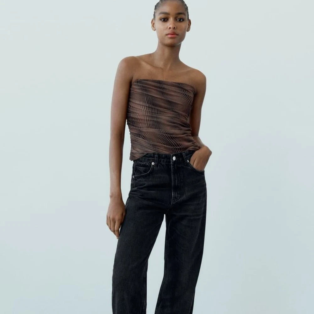 Brown Wrap Front Mini Skort